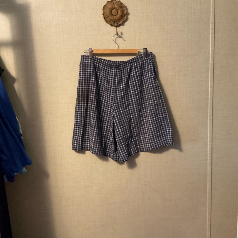 Alfred Dunner Navy Plaid Women's Bermudas